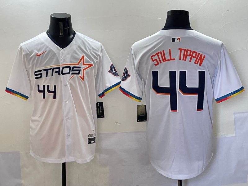 Men Houston Astros 44 Still Tippin White Four generations Joint Name 2025 Nike MLB Jersey style 37